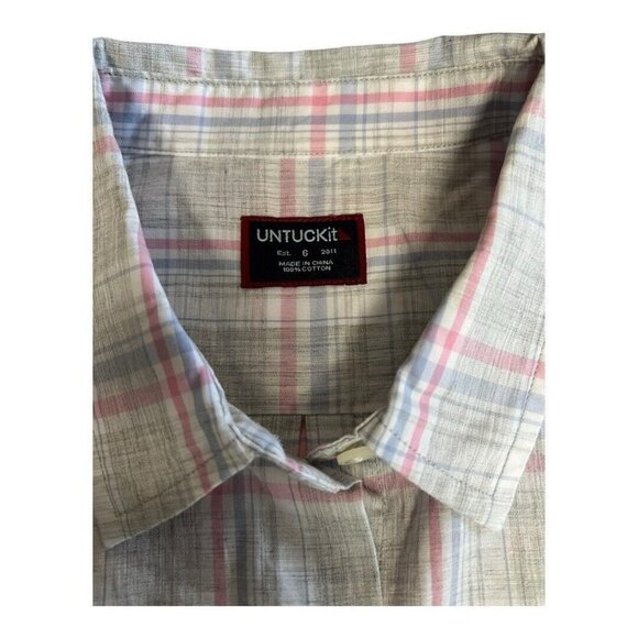 UNTUCKIT Womens Chasseles Button Up Blouse~Various~Grey Pink Purple Plaid NWT - Picture 9 of 12
